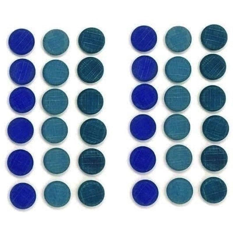 Mandala pequeñas monedas azules