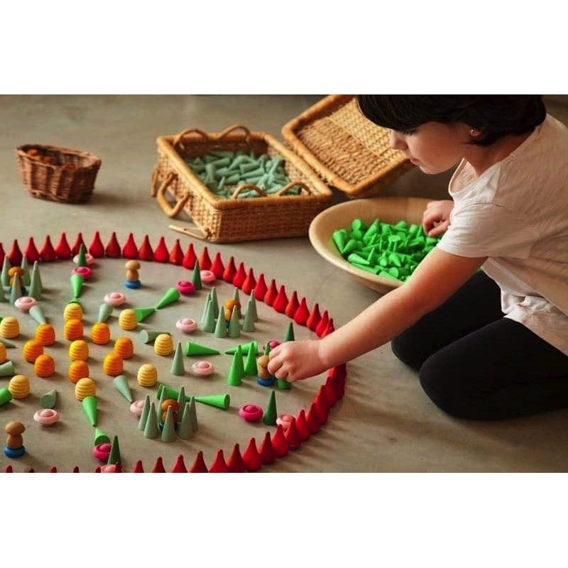 Mandala pequeños conos verdes de Grapat en Libélula Azul