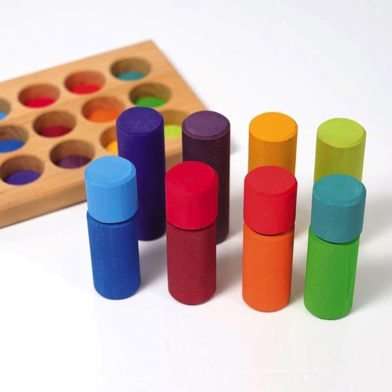Tablita con rodillos pequeños arcoiris