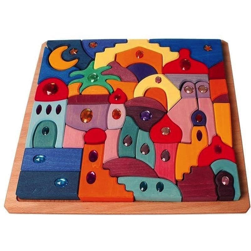 Puzzle mandala oriente con brillantes