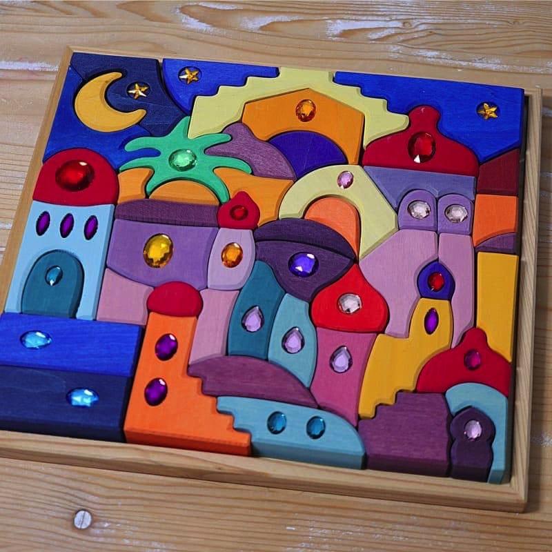 Puzzle mandala oriente con brillantes de Grimm's en Libélula Azul