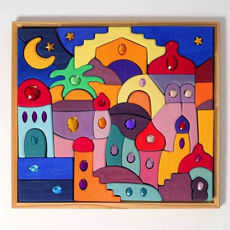 Puzzle mandala oriente con brillantes de Grimm's en Libélula Azul