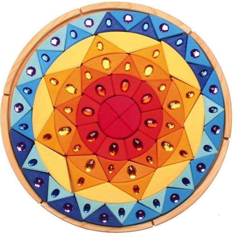 Puzzle mandala sol con brillantes