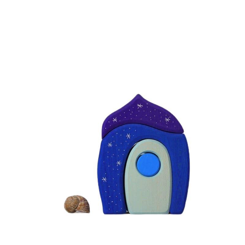 Casa villa de hadas azul