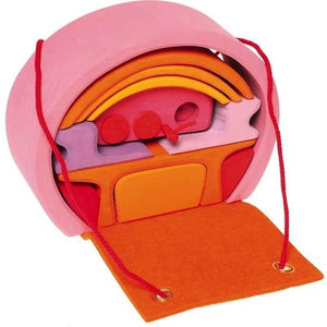 Casita de juego portátil naranja rosado de Grimm's en Libélula Azul