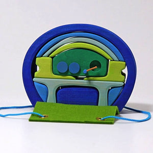 Casita de juego portátil verde azul de Grimm's en Libélula Azul