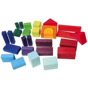 Bloques geométricos colores 30 piezas de Grimm's en Libélula Azul