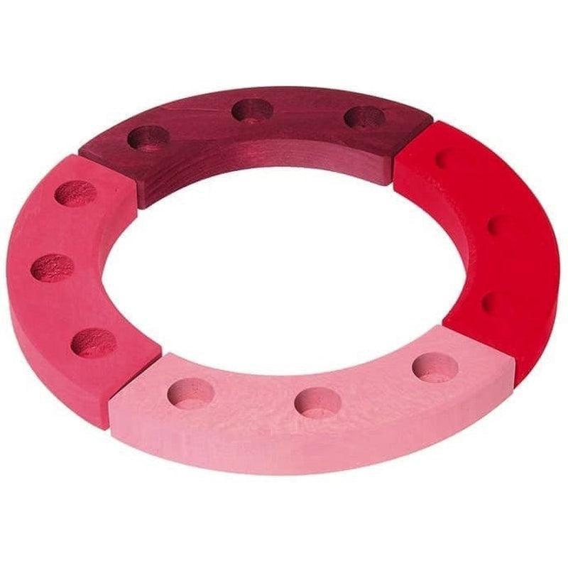 Anillo de cumpleaños rosado-rojo
