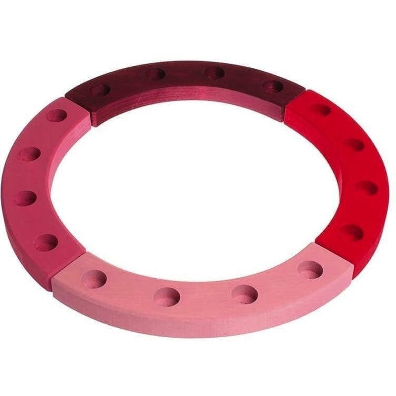 Anillo de cumpleaños grande rosado-rojo