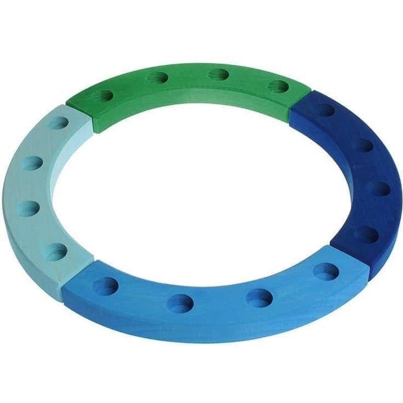 Anillo de cumpleaños grande verde-azul
