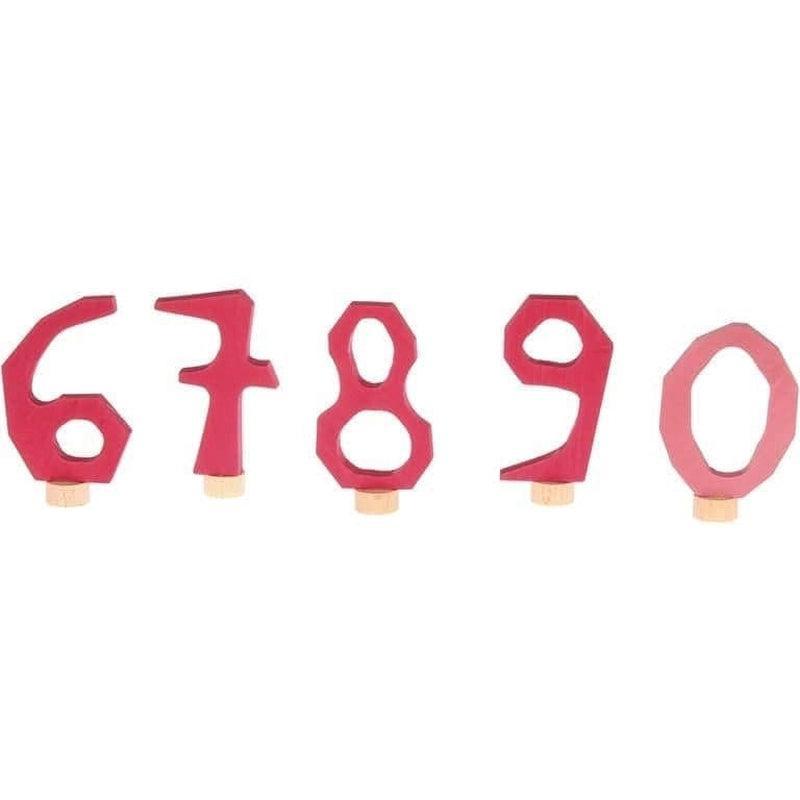 Números decorativos rosados 6-9 y 0 de Grimm&#39;s en Libélula Azul