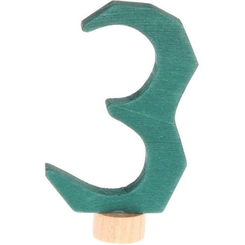 Número decorativo antroposófico 3 de Grimm's en Libélula Azul