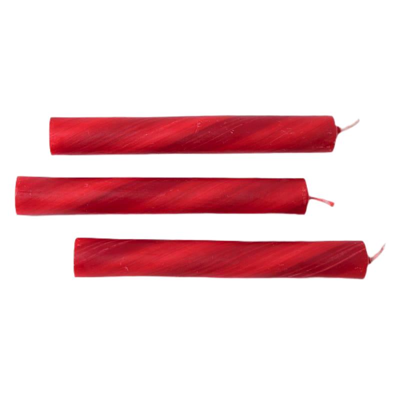 Velas marmoladas rojas 25% cera de abeja de Grimm&#39;s en Libélula Azul