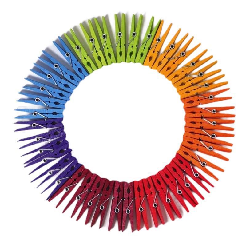 Set pinzas para ropa arcoiris