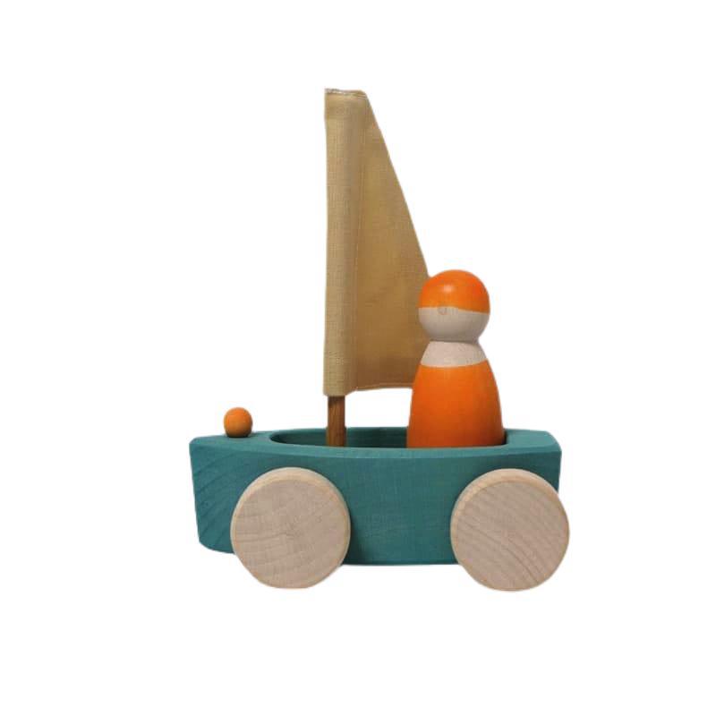 Velero pequeño turquesa