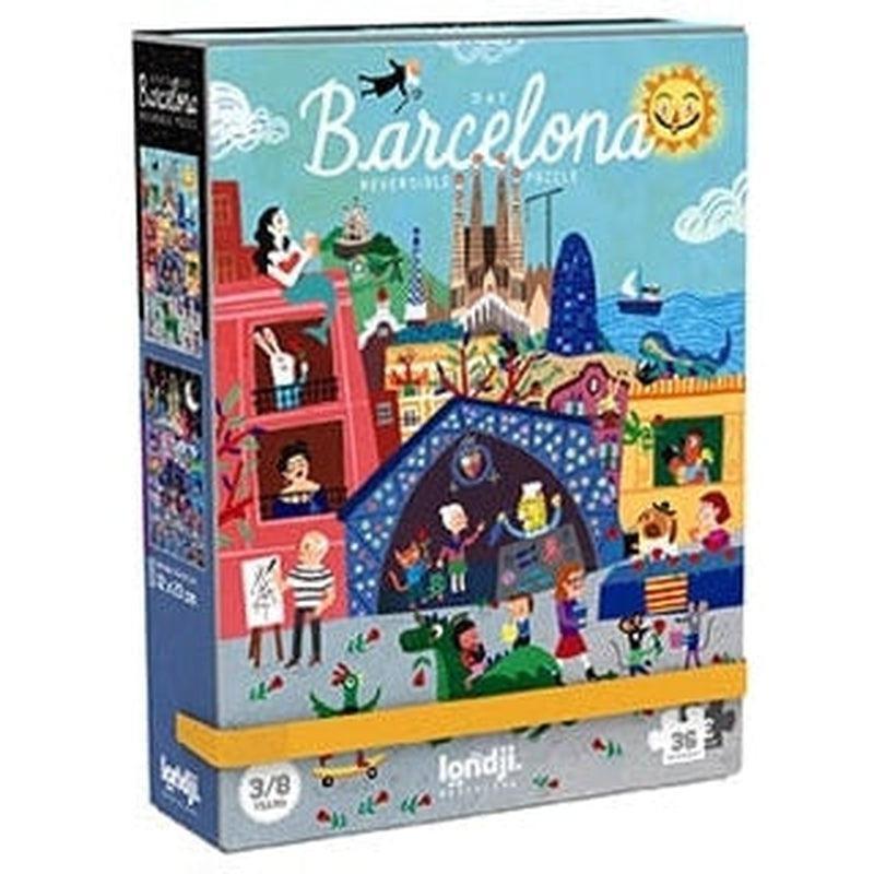 Puzzle reversible Night&amp;day in Barcelona