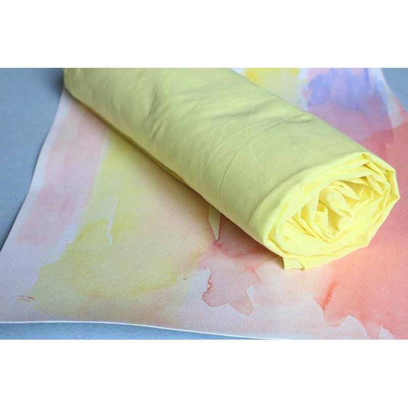 Tela algodón amarillo de Sarah&#39;s Silks en Libélula Azul