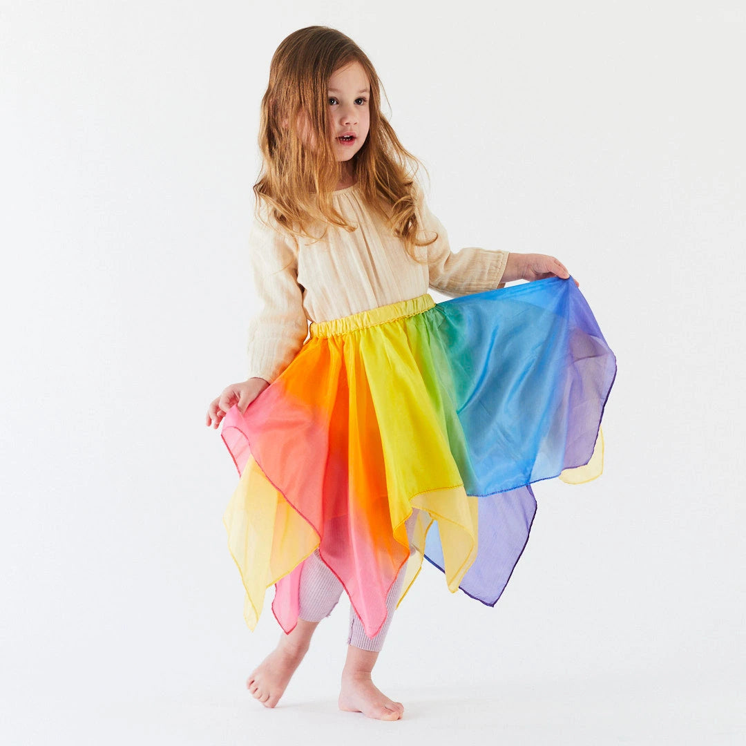 Falda hada arcoiris de seda
