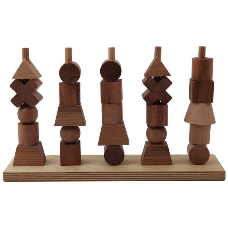 Encajable formas geométricas natural de Wooden Story en Libélula Azul