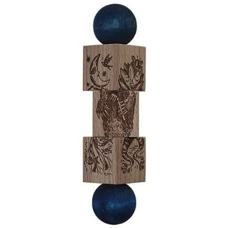 Gira bloques jardín secreto azul de Wooden Story en Libélula Azul